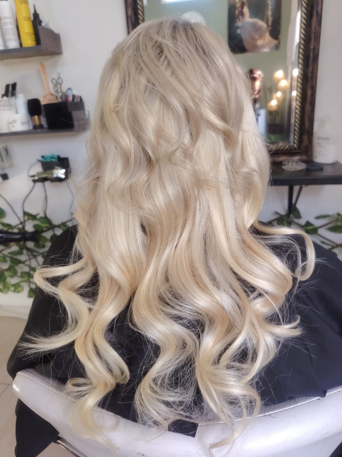 Cedar Hair & Makeup client with extensions and colour